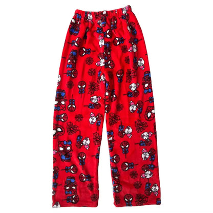 2024 New Spider Man Sleeping Pants Anime Hello Kitty Pajama Pants Flannel Soft Casual Pants Cartoon Home Trousers Couple Gifts